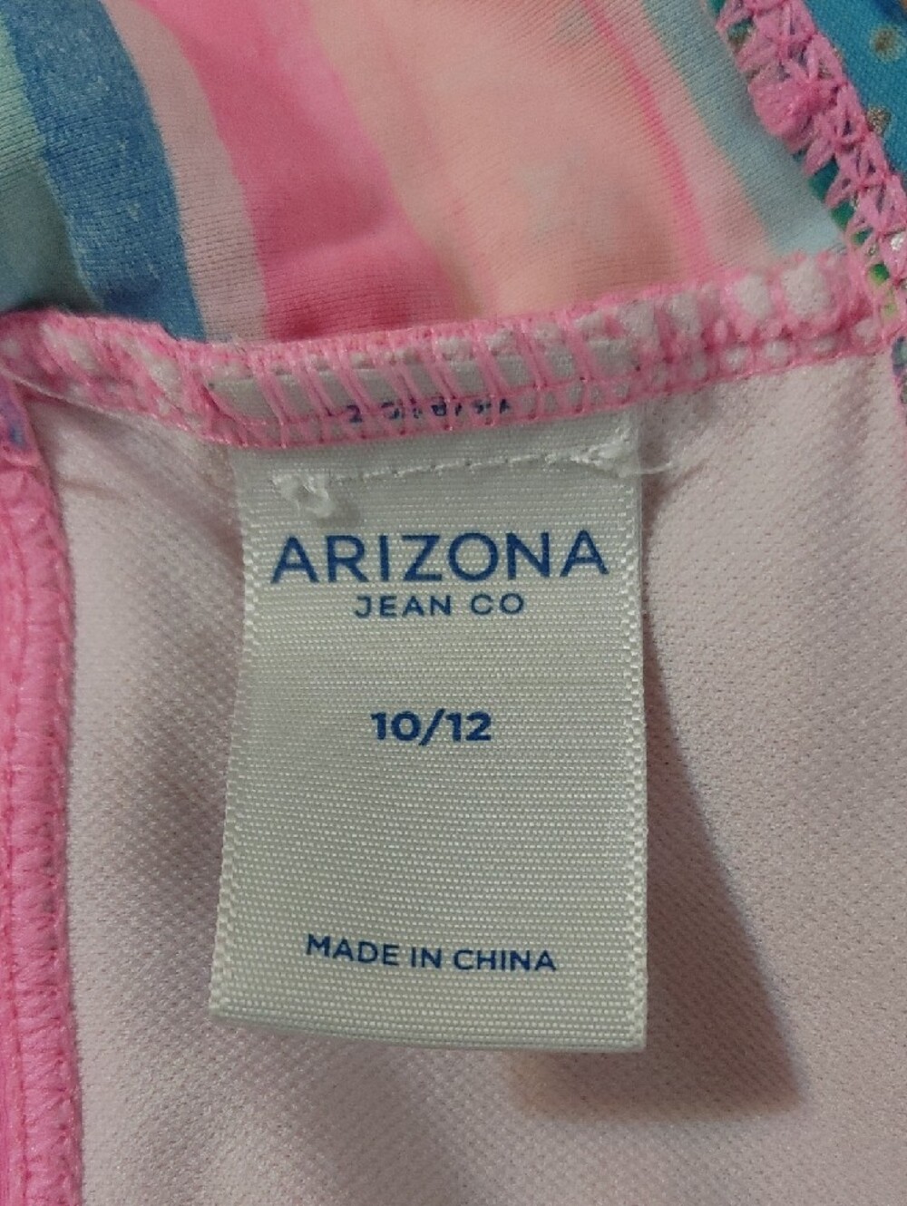 Arizona Jean Company Multicolor Striped Tank Top with Pink Straps - Picture 5 of 5